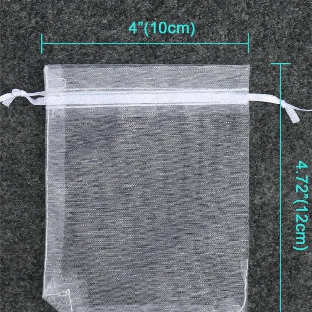 Qty15 Organza Drawstring White Favor Bags NWOT